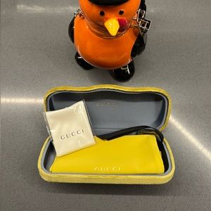 Gucci ~ eyeglass case, eyeglass cleaning cloth and soft drawstring Gucci sack